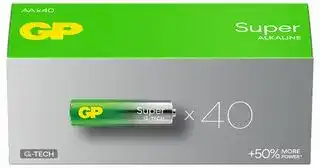 GPPCA15AU007: Battery, Ultra, Pack of 40, 1.5 V, AA, Alkaline, Raised Positive and Flat Negative, 40