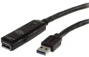 USB3AAEXT5M: USB Cable, NA, UK, EU, Type A Plug to Type A Receptacle, 5 m, 16.4 ft, USB 3.0, Black