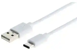 PSG91485: USB Cable, Type A Plug to Type C Plug, 0.5 m, 1.64 ft, USB 2.0, White, E-Marked Cable