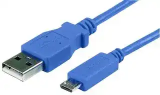 USBAUB1MBL: USB Cable, Type A Plug to Micro Type B Plug, 1 m, 3.28 ft, USB 2.0, Blue