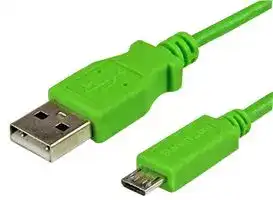 USBAUB1MGN: USB Cable, Type A Plug to Micro Type B Plug, 1 m, 3.28 ft, USB 2.0, Green
