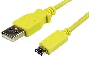 USBAUB1MYL: USB Cable, Type A Plug to Micro Type B Plug, 1 m, 3.28 ft, USB 2.0, Yellow