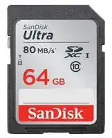SDSDUNC-064G-GN6IN: Flash Memory Card, SDXC Card, UHS-1, Class 10, 64 GB, SanDisk Ultra