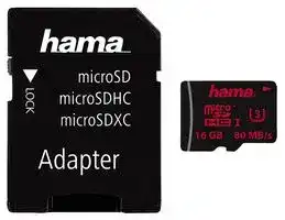 00123980: Flash Memory Card, MicroSDHC Card, 16 GB, UHS-I U3