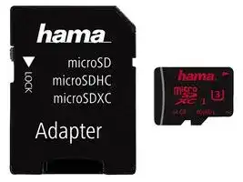 00123982: MicroSDHC Memory Card, UHS-1, 64GB, Class 3, 80Mbps, with SD Adapter