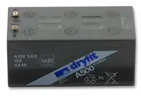 A512/3.5S: Rechargeable Battery, Dryfit, Single Cell, 12 V, Lead Acid, 3.5 Ah, Quick Connect