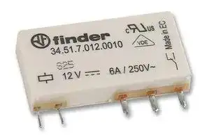 34.51.7.012.0010: General Purpose Relay, Ultra-Slim, 34 Series, Power, SPDT, 12 VDC, 6 A