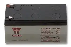 NP3.2-12: Rechargeable Battery, Valve Regulated, Single Cell, 12 V, Lead Acid, 3.2 Ah, Quick Connect, 1