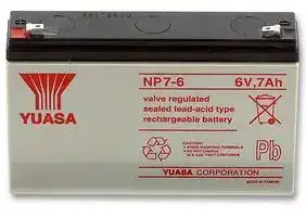 NP7-6: Rechargeable Battery, NP Series, Valve Regulated, Single Cell, 6 V, Lead Acid, 7 Ah, Quick Connect