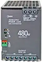 PS6R-J24.: AC-DC CONVERTER, DIN RAIL, 1 O/P, 480W, 20A, 24V