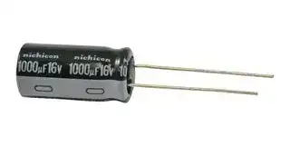 UHE1C102MPD1TD: ALUMINUM ELECTROLYTIC CAPACITOR, 1000UF, 16V, 20%, RADIAL