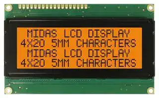 MD42005C6W-FPTLRGB: Alphanumeric LCD, 20 x 4, Black on RGB, 5V, Parallel, English, Japanese, Transflective