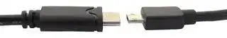 11.02.8780: USB Cable, Reversible Micro Type B Plug to Type C Plug, 1.8 m, 5.9 ft, USB 2.0, Black