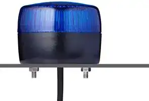 861505313: Beacon, Flashing/Steady, Blue, 240 VAC, IP67 / IP69, 55 mm H, 75 mm Lens, PCL Series