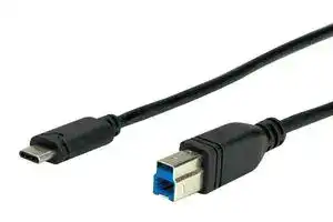 11.02.8880: USB Cable, Type B Plug to Type C Plug, 1.8 m, 5.9 ft, USB 3.0, Black