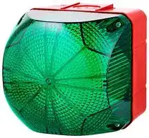 874166313: Beacon, Flashing/Steady, Green, 240 VAC, IP66, 94 mm L, 94 mm H, QDS Series
