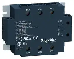 SSP3A225B7: Solid State Relay, 3PST-NO, 25 A, 530 VAC, Panel Mount, Screw, Zero Crossing