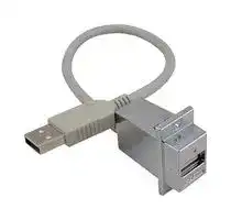 AL-ECF504-AA12: USB Cable, Type A Plug to Type A Receptacle, 304.8 mm, 12 ft, USB 2.0, Light Grey
