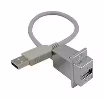 AL-ECF504-AA48: USB Cable, Type A Plug to Type A Receptacle, 1.2 m, 48 ft, USB 2.0, Light Grey