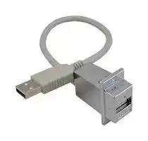 AL-ECF504-AA48: USB Cable, Type A Plug to Type A Receptacle, 1.2 m, 48 ft, USB 2.0, Light Grey