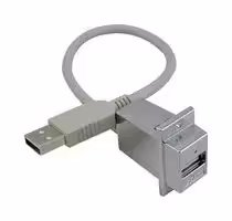 AL-ECF504-AA72: USB Cable, Type A Plug to Type A Receptacle, 1.8 m, 72 ft, USB 2.0, Light Grey