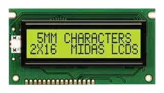 MC21605A6W-SPR-V2: Alphanumeric LCD, 16 x 2, 5V, English, Japanese, Reflective