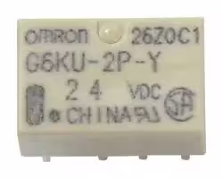 G6KU-2P-Y  DC24: Signal Relay, 24 VDC, DPDT, 1 A, G6K Series, Through Hole, Latching Single Coil