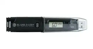 EL-USB-2-LCD+: Data Logger, -35°C to 80°C Temp Range, 0 to 100%RH, Temperature, Humidity & Dew Point, 1 Channel