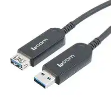 AOC-U30AMAF-V0S-020: USB Cable, Type A Plug to Type A Receptacle, 20 m, 65.6 ft, USB 3.0, Black