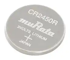 CR2450R-HE6: Battery, 3 V, Lithium Manganese Dioxide, 500 mAh, PCB Pins, 24.5 mm