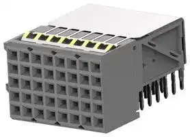 2336682-1..: Connector, eHM, 8 Columns, 500V, R/A, Z-PACK Series, 40 Contacts, 2 mm, Receptacle, Press Fit