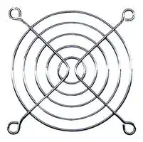G80-18: Fan Finger Guard, Steel - Wire Form, 80mm Axial Fans, 71.5 mm, Bright Nickel Chrome