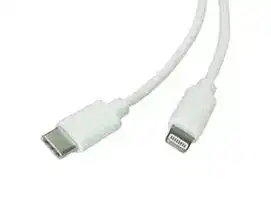 11.02.8335: USB Cable, Type C Plug to Lightning Plug, 1 m, 3.3 ft, USB 2.0, White, E-Marked Cable