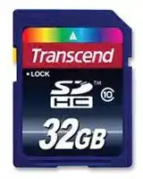 TS32GSDHC10M: Flash Memory Card, SDHC Card, 32 GB, Class 10