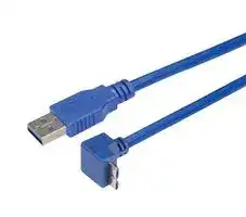 CA3A-90DMICB-3M: USB Cable, Type A Plug to 90° Micro Type B Plug, 3 m, 9.8 ft, USB 3.0, Blue