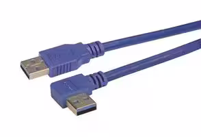 CA3A-90LA-3M: USB Cable, Type A Plug to 90° Type A Plug, 3 m, 9.8 ft, USB 3.0, Blue