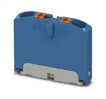 1028068: Panel Mount Barrier Terminal Block, Blue, 24 A, 690 V, 2 Pole, 1, Push In, 12 AWG