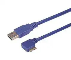CA3A-90LMICB-2M: USB Cable, Type A Plug to 90° Micro Type B Plug, 2 m, 6.6 ft, USB 3.0, Blue