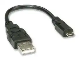 11.02.8310: USB Cable, Type A Plug to Micro Type B Plug, 150 mm, 5.91 ", USB 2.0, Black