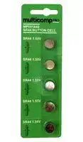 MP001840: Battery, 1.5 V, SR44, Silver Oxide, 162 mAh, Pressure Contact, 11.53 mm