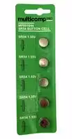 MP001844: Battery, 1.5 V, SR54, Silver Oxide, 80 mAh, Pressure Contact, 5