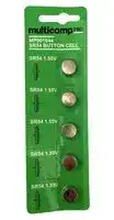 MP001844: Battery, 1.5 V, SR54, Silver Oxide, 80 mAh, Pressure Contact, 5