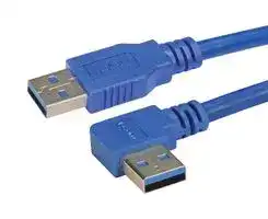 CA3A-90RA-2M: USB Cable, Type A Plug to 90° Type A Plug, 2 m, 6.6 ft, USB 3.0, Blue