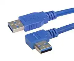 CA3A-90RA-3M: USB Cable, Type A Plug to 90° Type A Plug, 3 m, 9.8 ft, USB 3.0, Blue