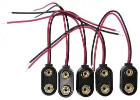 MP007078: Battery Holder, Snap-On, PP3, 4" Wire Lead