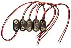 MP007079: Battery Holder, Snap-On, PP3, 6" Wire Lead