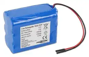 2447-3050-03: Rechargeable Battery, 11.1 V, Lithium Ion, 5.2 Ah, Wire Leads