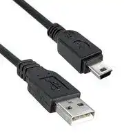 3021003-03: USB CABLE, 2.0 PLUG A-MINI B, 914MM, BLK