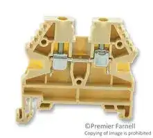 ER2.5BEIGE: DIN Rail Mount Terminal Block, 2 Ways, 26 AWG, 12 AWG, 4 mm², Screw, 20 A