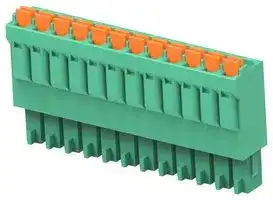 1-2842474-2: Pluggable Terminal Block, Green, 3.5 mm, 12 Ways, 24 AWG, 16 AWG, 1.3 mm², Push In